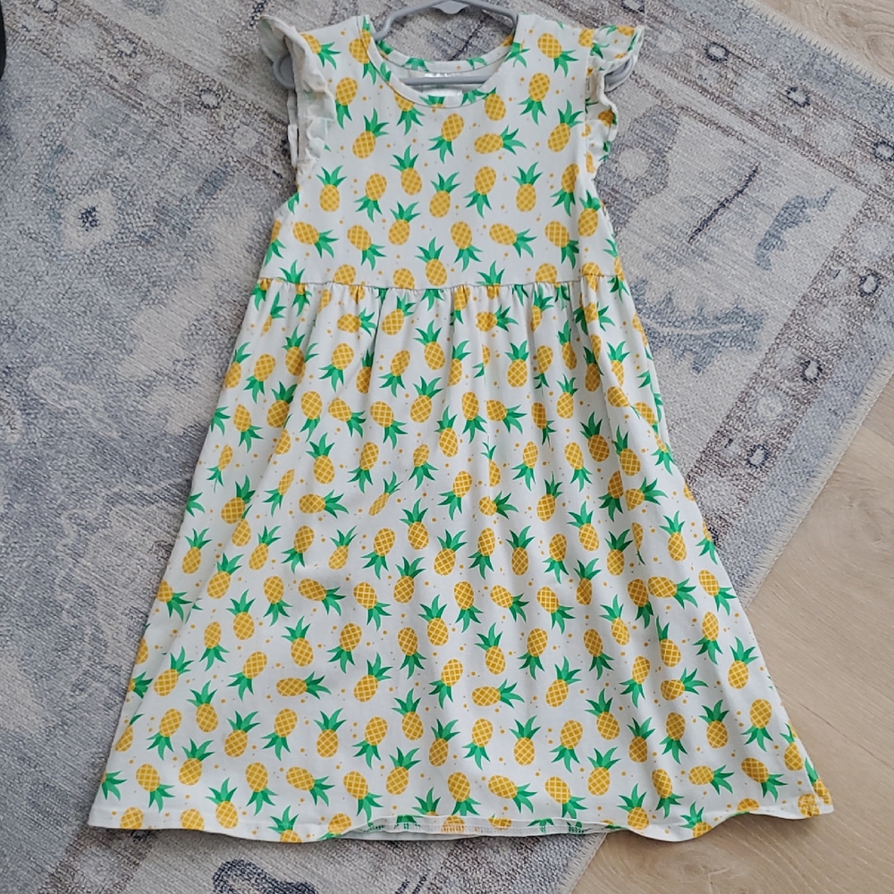 Stitchy Fish Girls Sunkissed Pineapples Dress Sz7